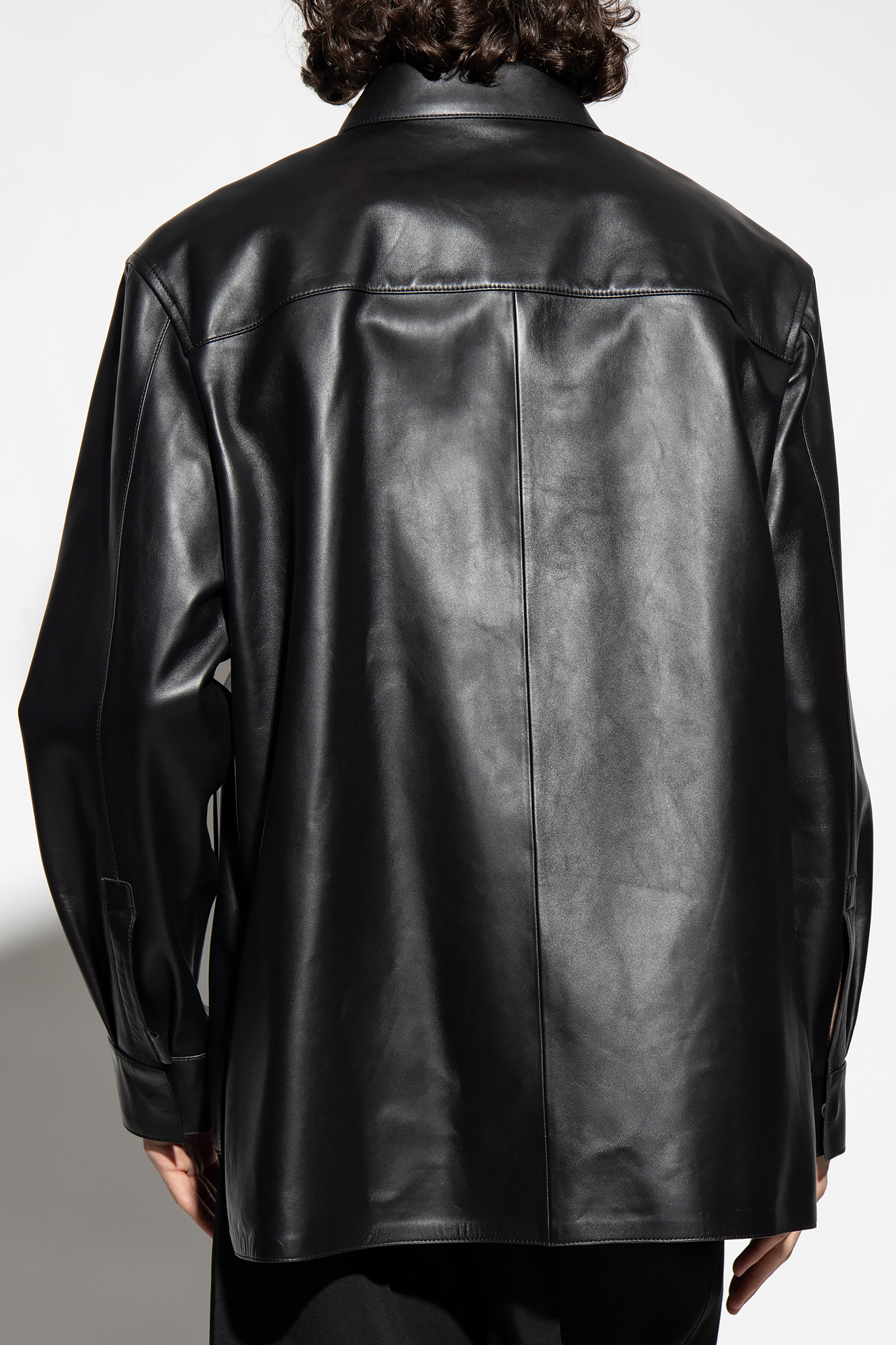Sac à main Loewe en cuir orange - Black Leather jacket with